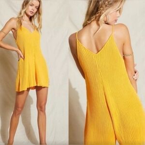 EUC Free People Nola Yellow Sleeveless Sweater Romper XS